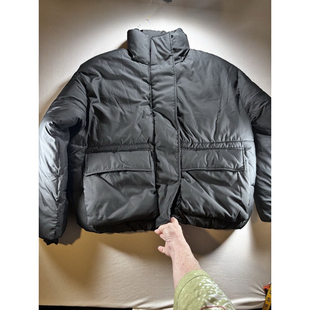Desigual Men's Puffer Jacket Size M Black Full Zip New With Tags Snow